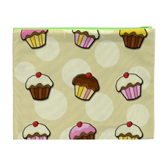 Colorful cupcakes pattern Cosmetic Bag (XL) from ArtsNow.com Back
