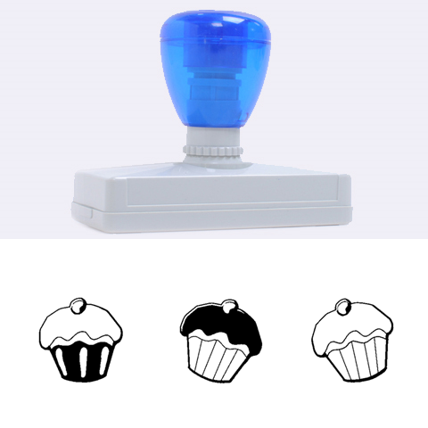 Colorful cupcakes pattern Rubber Address Stamps (XL) from ArtsNow.com 3.13 x1.38  Stamp