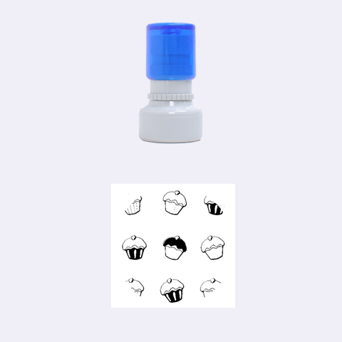 Colorful cupcakes pattern Rubber Round Stamps (Small) from ArtsNow.com 1.12 x1.12  Stamp