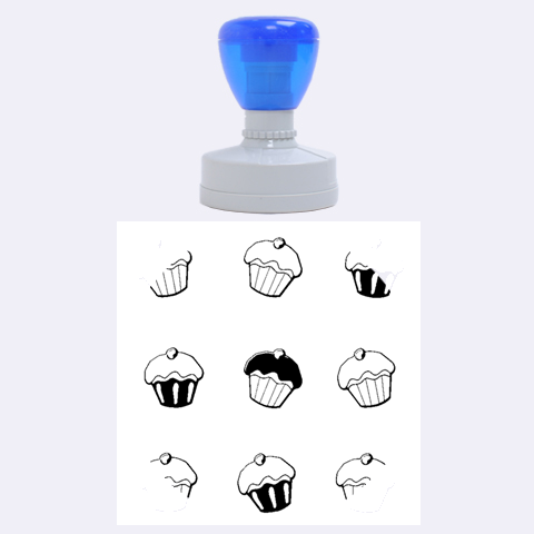 Colorful cupcakes pattern Rubber Round Stamps (Large) from ArtsNow.com 1.875 x1.875  Stamp