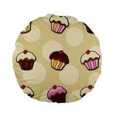 Colorful cupcakes pattern Standard 15  Premium Round Cushions from ArtsNow.com Front