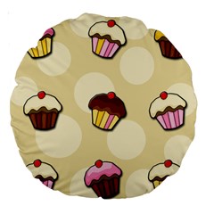 Colorful cupcakes pattern Large 18  Premium Round Cushions from ArtsNow.com Front