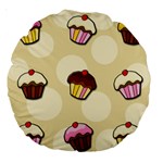Colorful cupcakes pattern Large 18  Premium Round Cushions