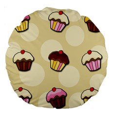Colorful cupcakes pattern Large 18  Premium Round Cushions from ArtsNow.com Back