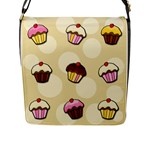 Colorful cupcakes pattern Flap Messenger Bag (L) 