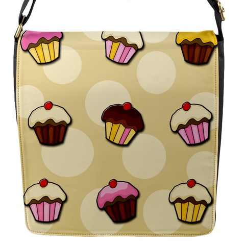 Colorful cupcakes pattern Flap Messenger Bag (S) from ArtsNow.com Front