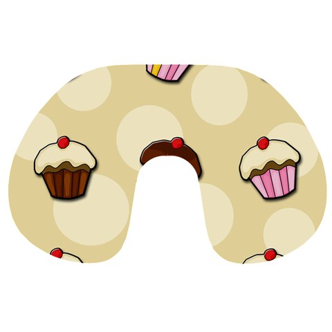 Colorful cupcakes pattern Travel Neck Pillows from ArtsNow.com Front