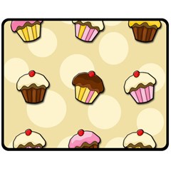 Colorful cupcakes pattern Double Sided Fleece Blanket (Medium)  from ArtsNow.com 58.8 x47.4  Blanket Back