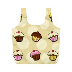 Colorful cupcakes pattern Full Print Recycle Bags (M)  from ArtsNow.com Front