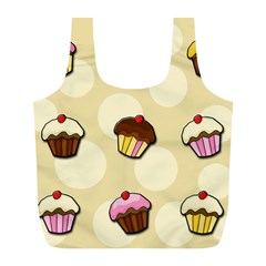 Colorful cupcakes pattern Full Print Recycle Bags (L)  from ArtsNow.com Front