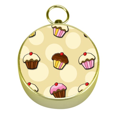 Colorful cupcakes pattern Gold Compasses from ArtsNow.com Front