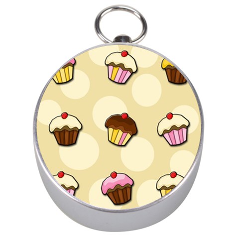Colorful cupcakes pattern Silver Compasses from ArtsNow.com Front