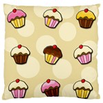 Colorful cupcakes pattern Large Flano Cushion Case (One Side)