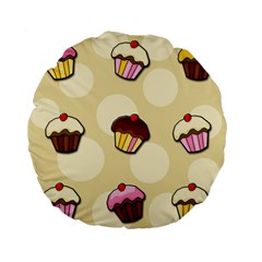 Colorful cupcakes pattern Standard 15  Premium Flano Round Cushions from ArtsNow.com Back