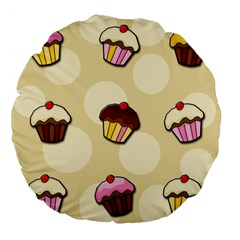 Colorful cupcakes pattern Large 18  Premium Flano Round Cushions from ArtsNow.com Front