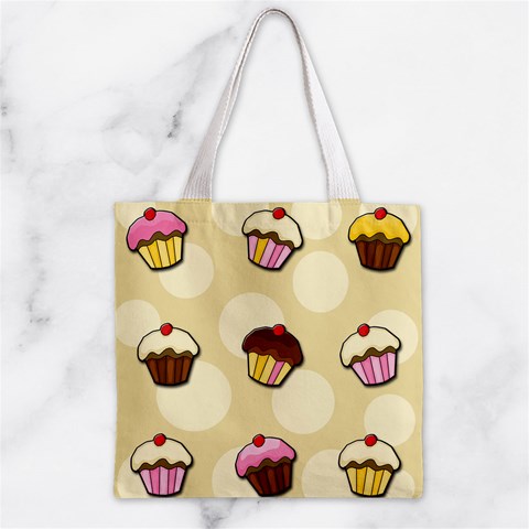 Colorful cupcakes pattern Zipper Grocery Tote Bag from ArtsNow.com Front