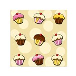 Colorful cupcakes pattern Small Satin Scarf (Square)