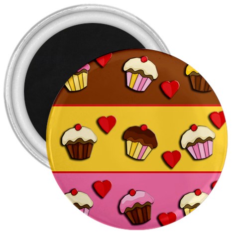Love cupcakes 3  Magnets from ArtsNow.com Front