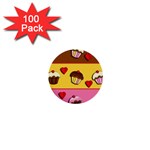 Love cupcakes 1  Mini Buttons (100 pack) 