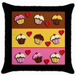 Love cupcakes Throw Pillow Case (Black)