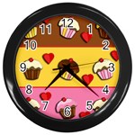 Love cupcakes Wall Clocks (Black)