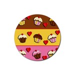 Love cupcakes Rubber Round Coaster (4 pack) 