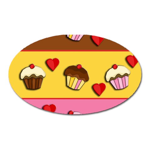 Love cupcakes Oval Magnet from ArtsNow.com Front
