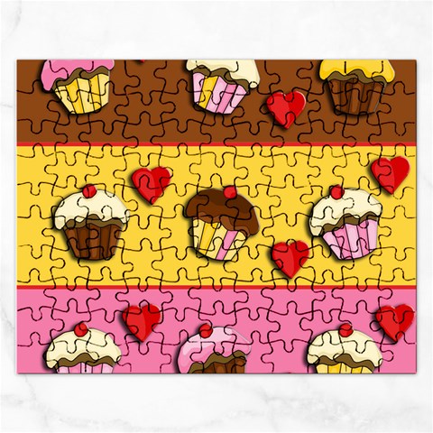 Love cupcakes Rectangular Jigsaw Puzzl from ArtsNow.com Front