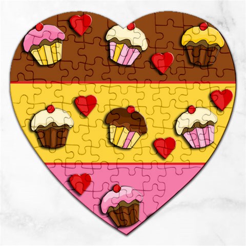 Love cupcakes Jigsaw Puzzle (Heart) from ArtsNow.com Front