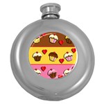 Love cupcakes Round Hip Flask (5 oz)