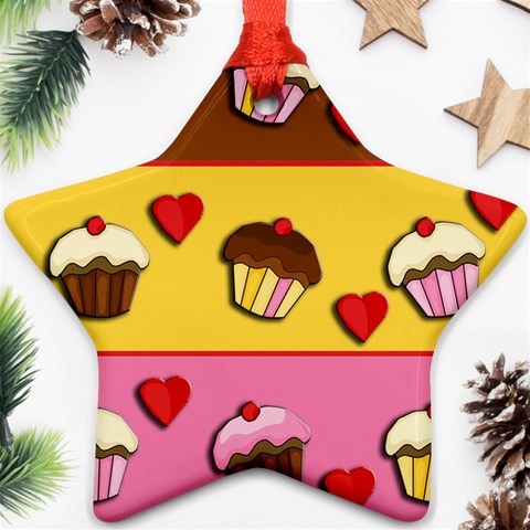 Love cupcakes Star Ornament (Two Sides)  from ArtsNow.com Front