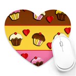 Love cupcakes Heart Mousepads