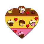 Love cupcakes Dog Tag Heart (Two Sides)