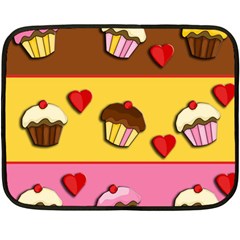 Love cupcakes Double Sided Fleece Blanket (Mini)  from ArtsNow.com 35 x27  Blanket Back