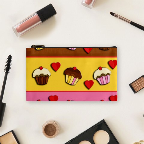 Love cupcakes Cosmetic Bag (Small)  from ArtsNow.com Front