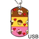 Love cupcakes Dog Tag USB Flash (One Side)