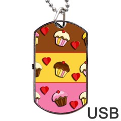 Love cupcakes Dog Tag USB Flash (Two Sides)  from ArtsNow.com Front