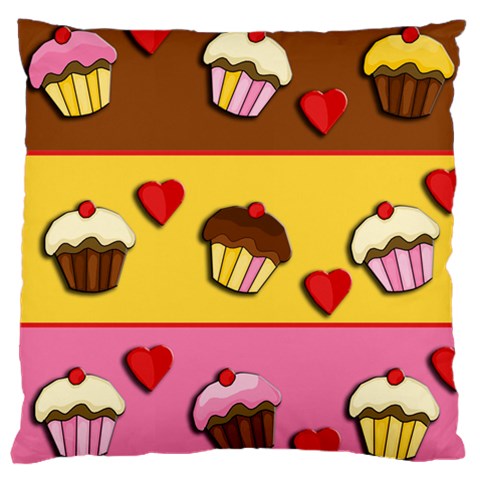 Love cupcakes Large Cushion Case (Two Sides) from ArtsNow.com Front