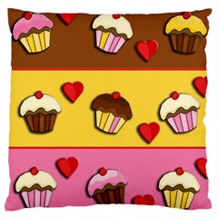 Love cupcakes Large Cushion Case (Two Sides) from ArtsNow.com Front