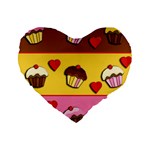 Love cupcakes Standard 16  Premium Heart Shape Cushions