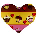 Love cupcakes Large 19  Premium Heart Shape Cushions