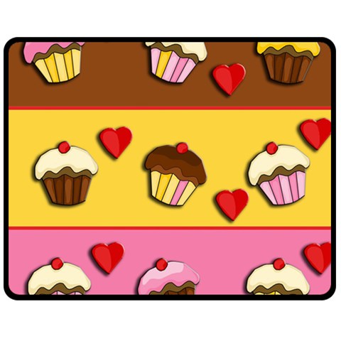Love cupcakes Double Sided Fleece Blanket (Medium)  from ArtsNow.com 58.8 x47.4  Blanket Front