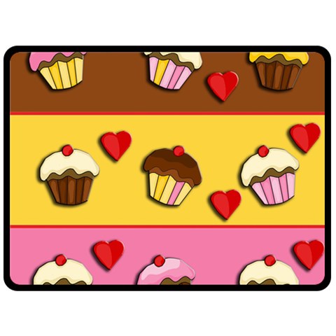 Love cupcakes Double Sided Fleece Blanket (Large)  from ArtsNow.com 80 x60  Blanket Front