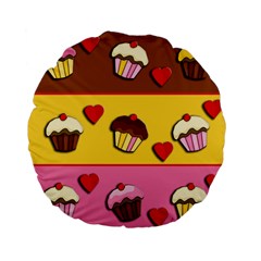 Love cupcakes Standard 15  Premium Flano Round Cushions from ArtsNow.com Back