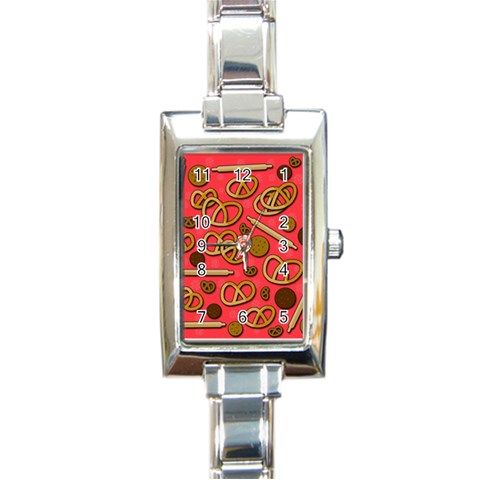 Bakery Rectangle Italian Charm Watch from ArtsNow.com Front