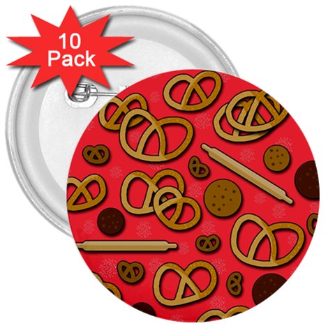 Bakery 3  Buttons (10 pack)  from ArtsNow.com Front