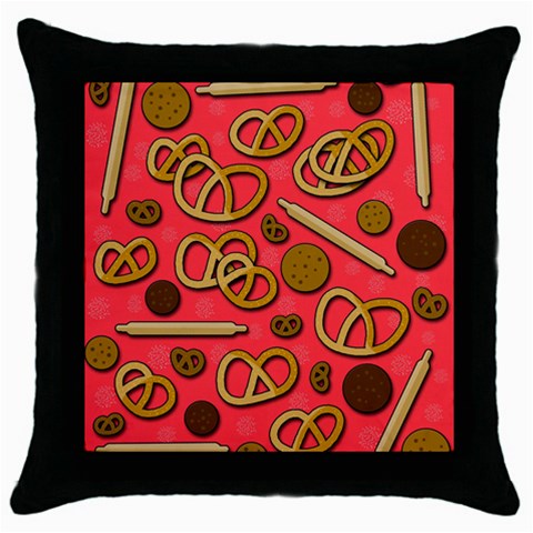 Bakery Throw Pillow Case (Black) from ArtsNow.com Front