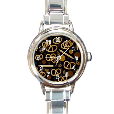 Bakery 2 Round Italian Charm Watch from ArtsNow.com Front