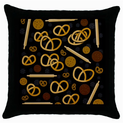 Bakery 2 Throw Pillow Case (Black) from ArtsNow.com Front