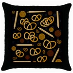 Bakery 2 Throw Pillow Case (Black)